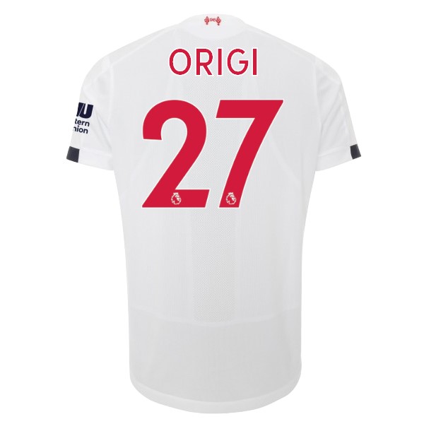 Camiseta Liverpool NO.27 Origi Segunda equipo 2019-20 Blanco